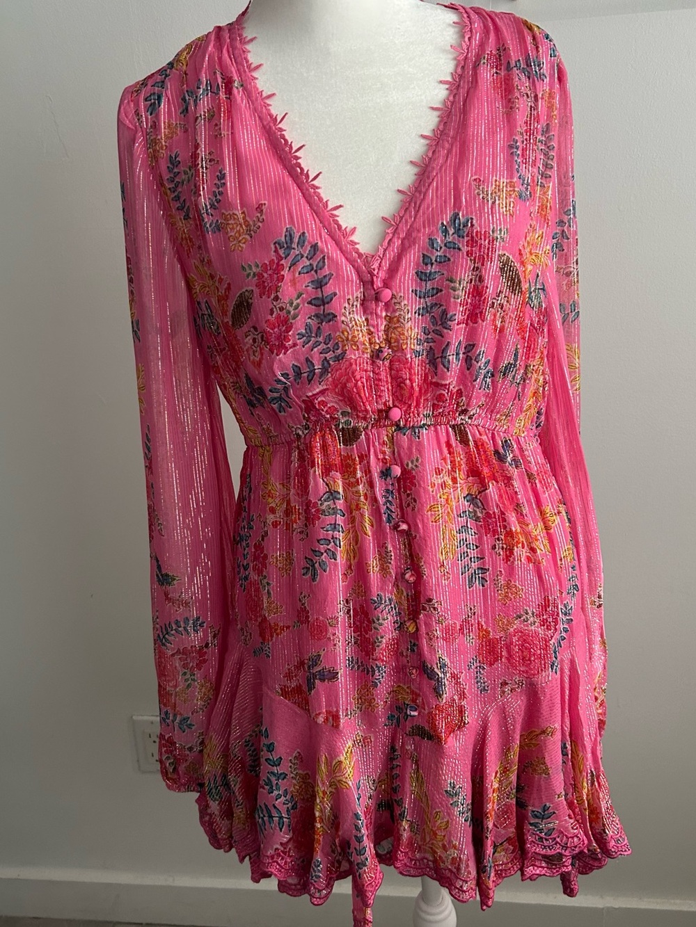 HEMANT & NANDITA Pink Fiora Dress